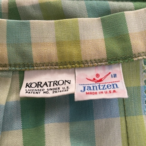 60s CULOTTES JANTZEN PASTEL PLAID ATHLEISURE MID-CENTURY SKORT TENNIS GOLF SZ 12 - Picture 12 of 12